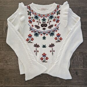 Beautiful Rene Derhy Embroidered Knit Sweater Sz Small
